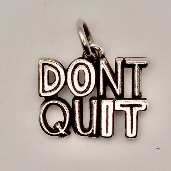 James Avery Jewelry - NEW James Avery Sterling Silver Dont Quit Charm Pendant 925 Inspirational Word
